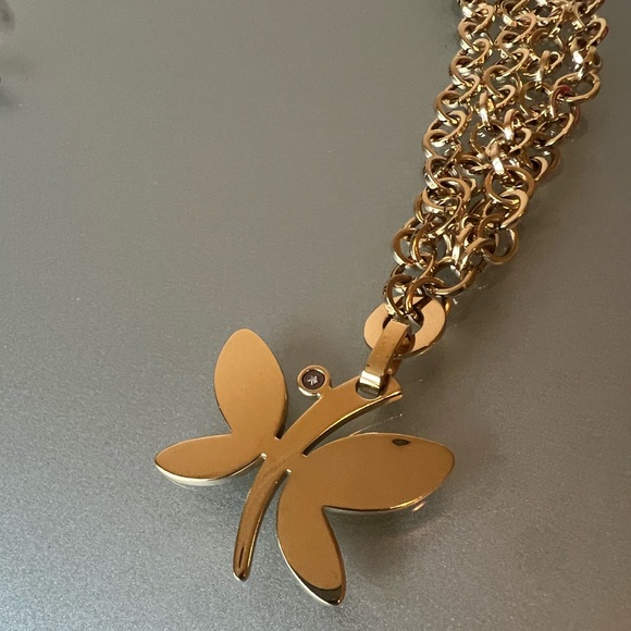 Folli Follie 🦋 Butterfly Gold Plated Necklace - Picture 5 of 6